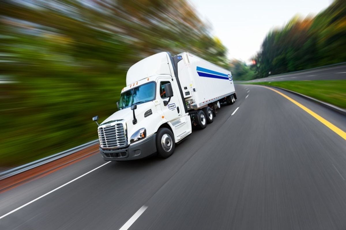 penske logistics truck on the highway