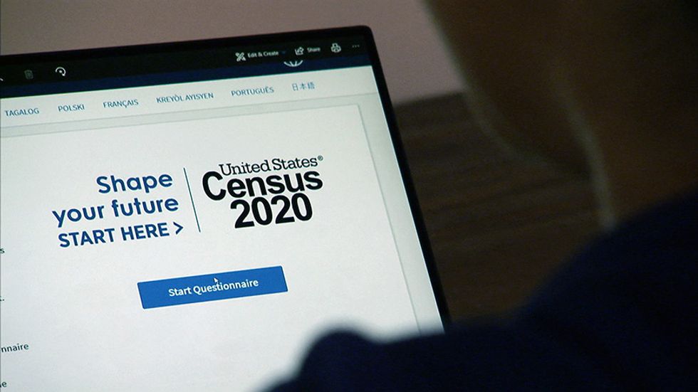 Photo of computer screen on census 2020 landing page. 