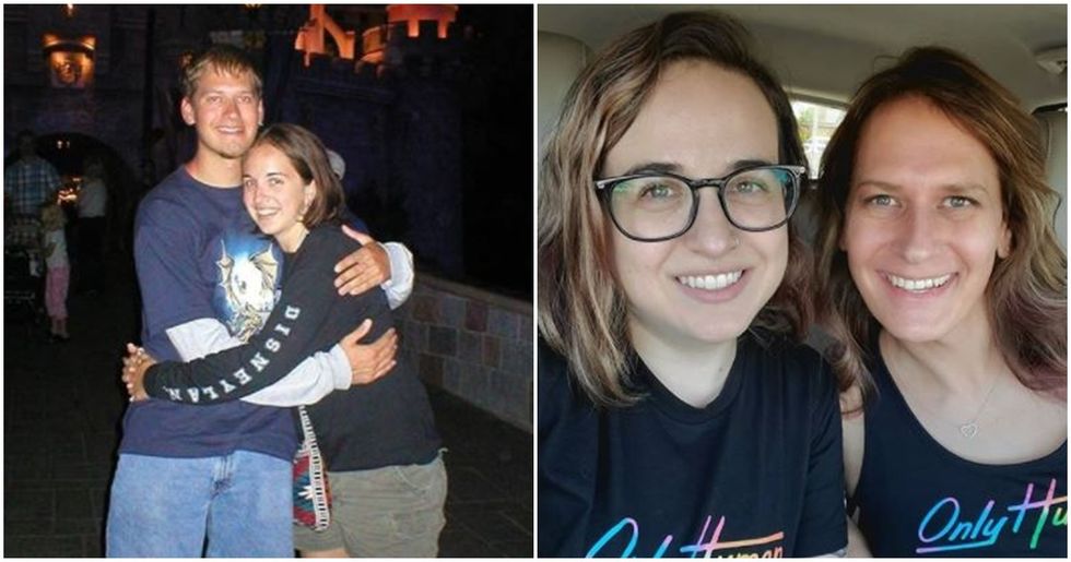They started dating as heterosexuals in 2004. Now, they've blossomed into a loving lesbian marriage.