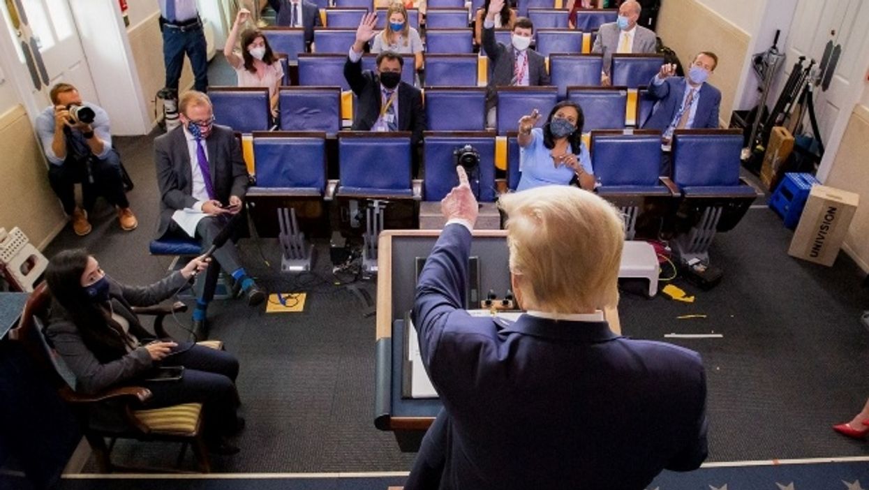Donald Trump, White House press briefing