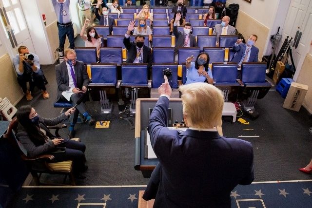 Donald Trump, White House press briefing