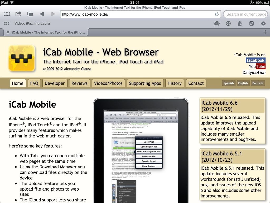 icab mobile youtube download