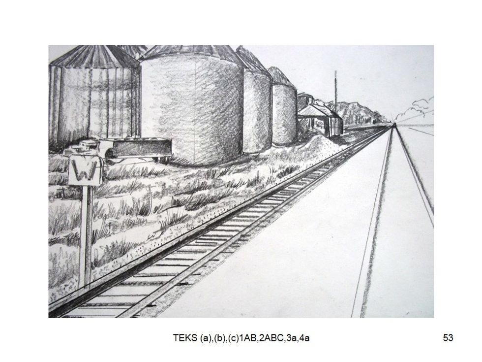 How to draw a train in 1 point perspective B+C Guides