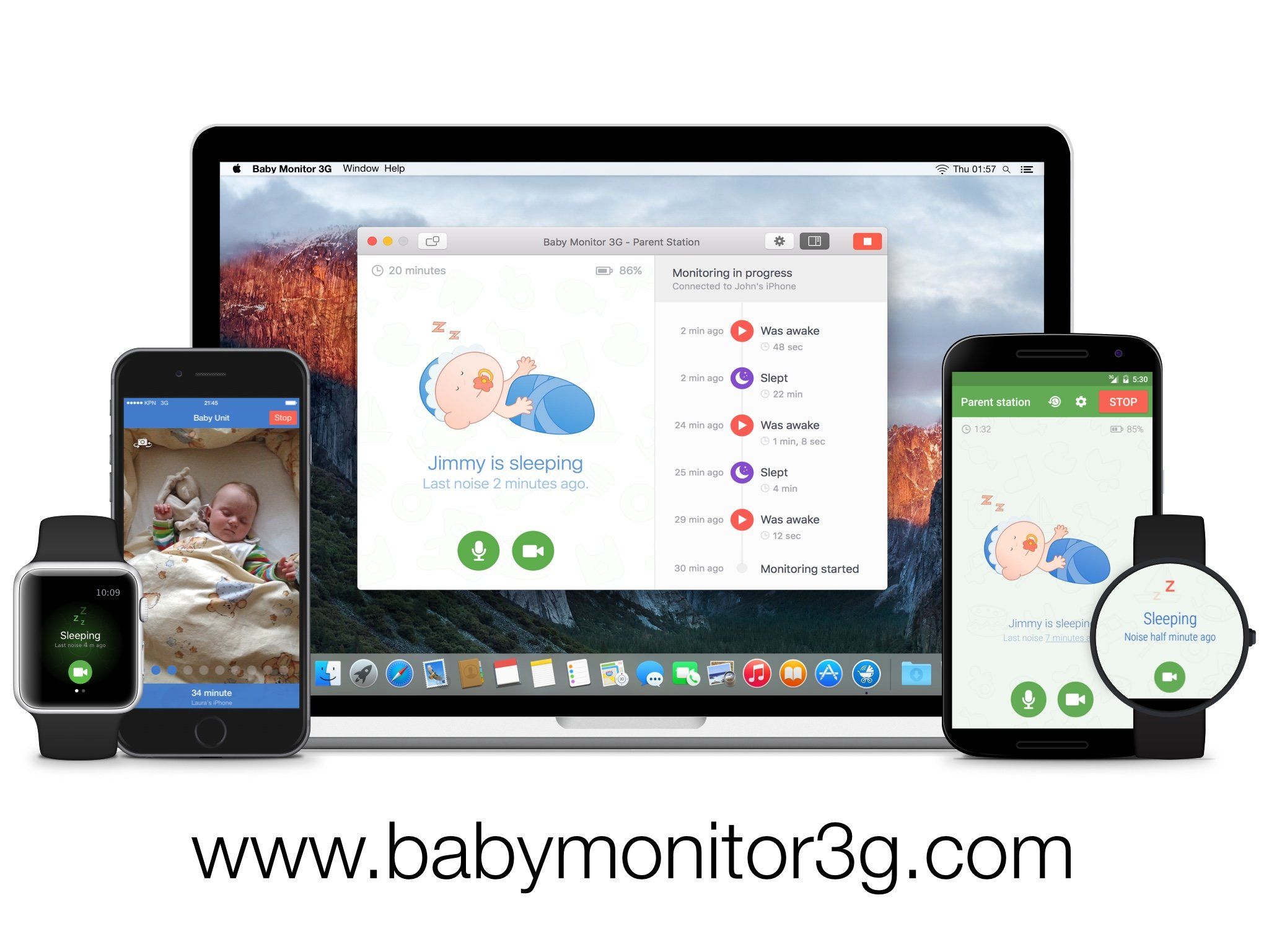 use two iphones as baby monitor