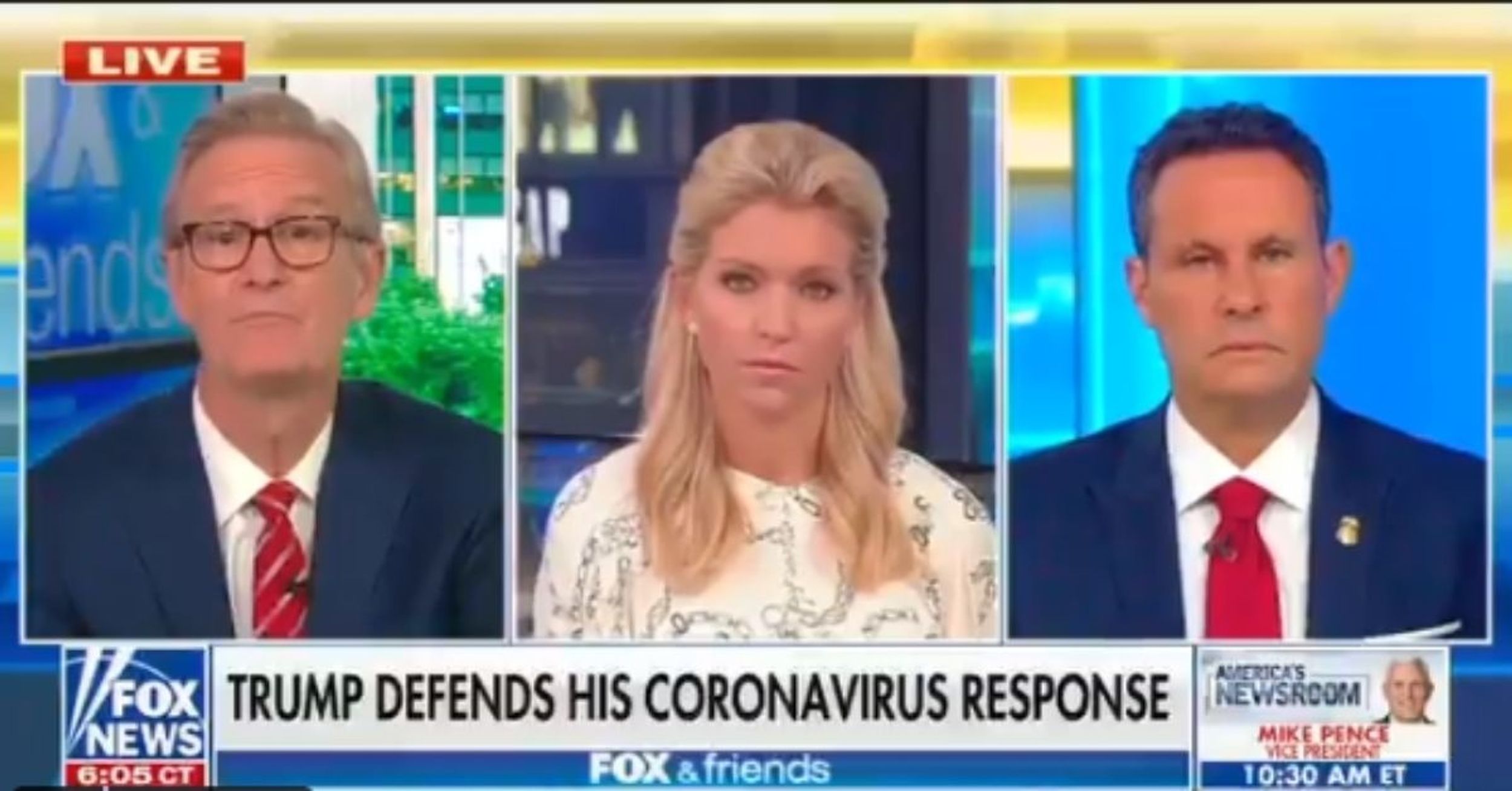 'Fox & Friends' Host Absurdly Compares Trump Lying About Pandemic To FDR's Fireside Chats