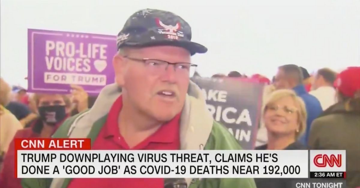 Trump Rally-Goers Give CNN Host Some Mind-Boggling Reasons For Not Wearing Masks In Bonkers Video