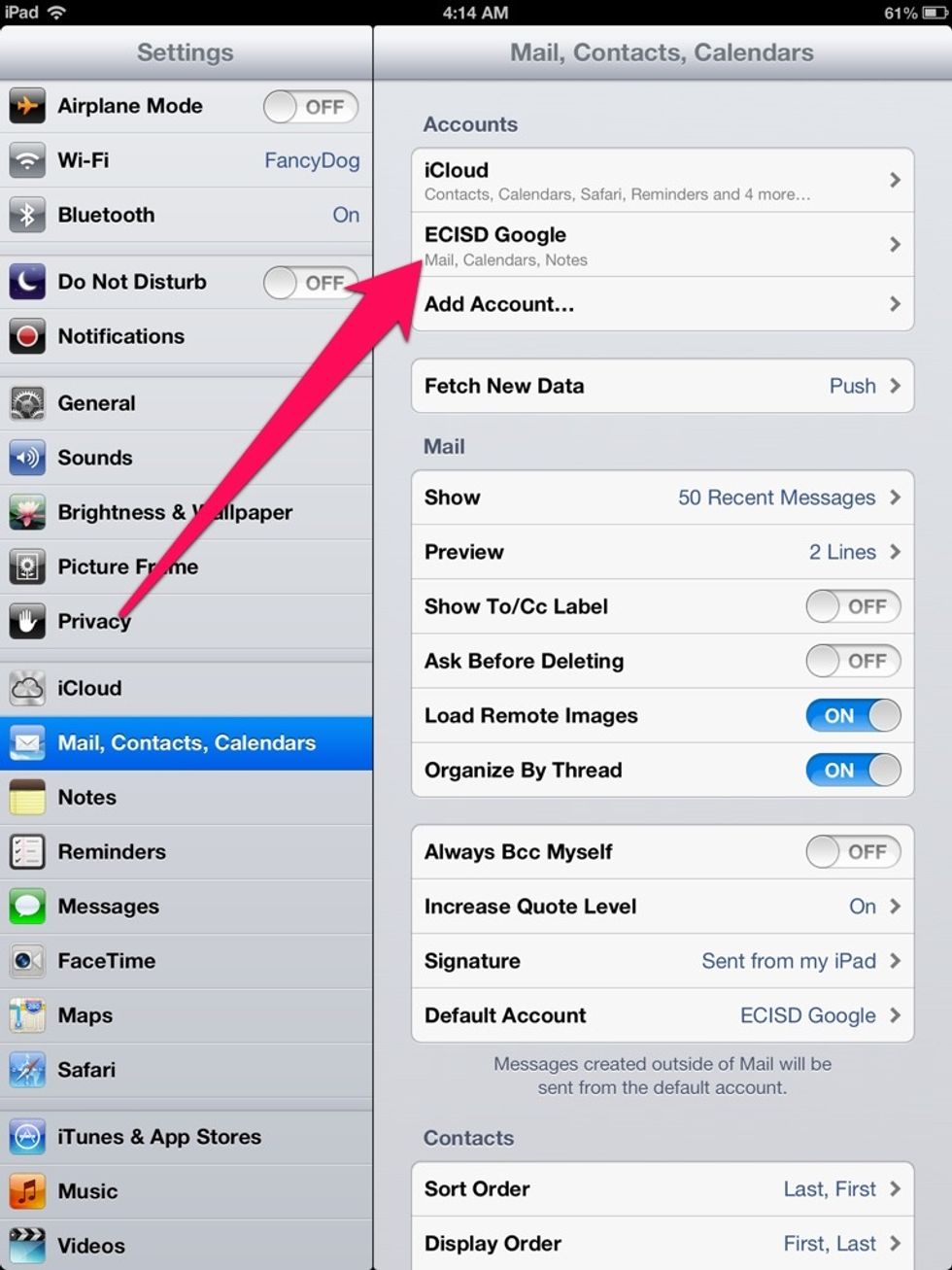 why can't i add an email account to my ipad