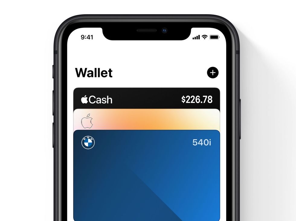 A digital car key stored in the iOS 14 Wallet app