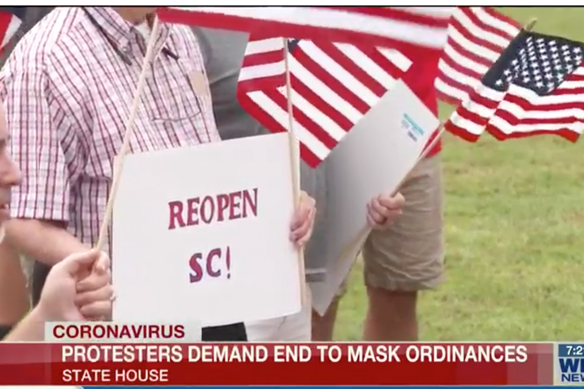 SC Anti-Mask Protesters Think COVID-19 Wuz Fraaaamed