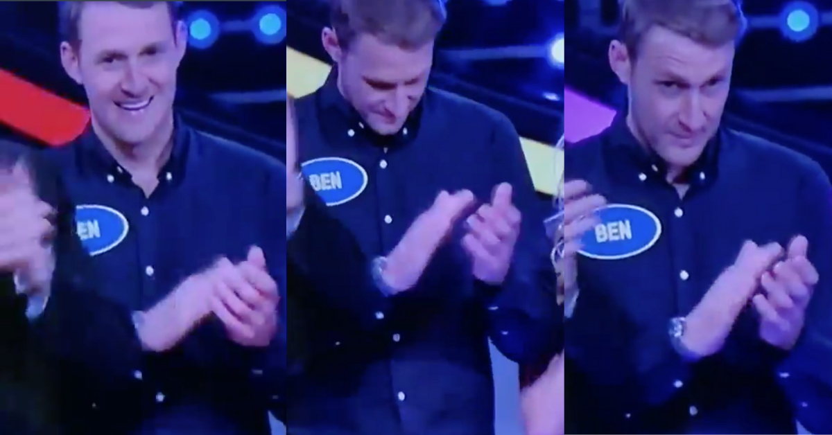 Betsy Devos' Nephew Realizing How Tight His Pants Are On 'Celebrity Family Feud' Is An Instant Classic