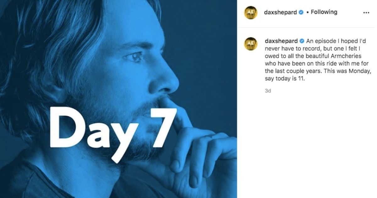 After 16 years sober, Dax Shepard bravely announced a reset of his sobriety clock