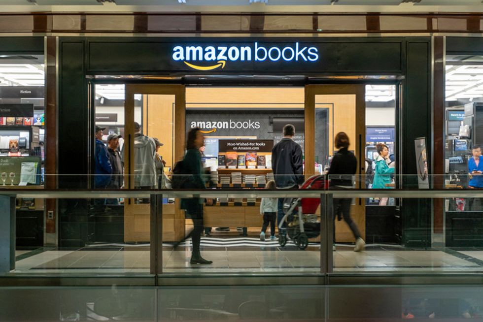 People visiting the Amazon Books store