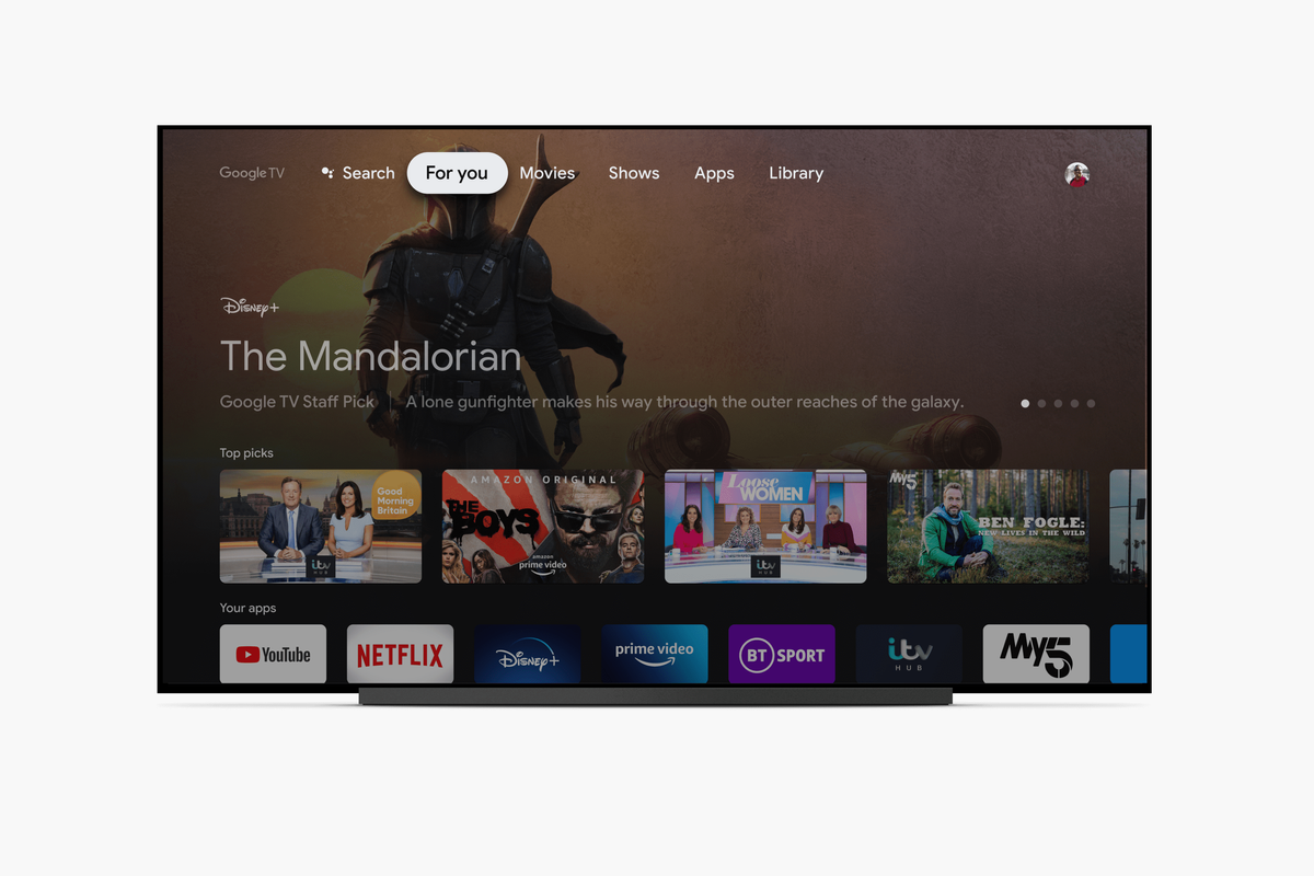 Google TV interface