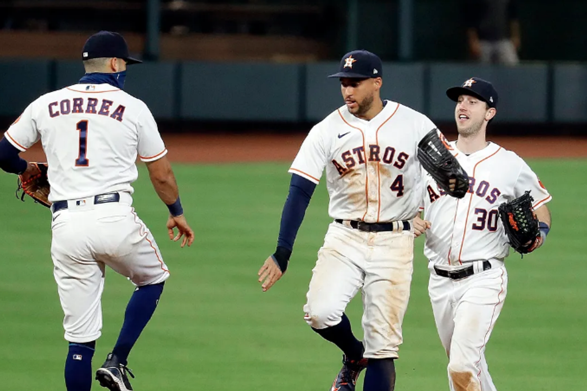 Astros Carlos Correa, George Springer, and Kyle Tucker