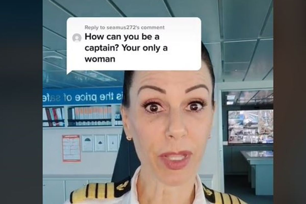 Ship captain has some fun with sexist troll after his grammatically challenged attack