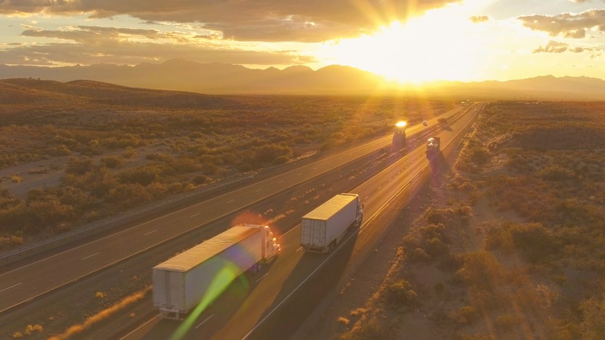 trucks on highway