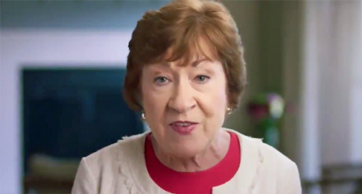Susan Collins suggests going light on Donald Trump while lashing out at Chuck Schumer
