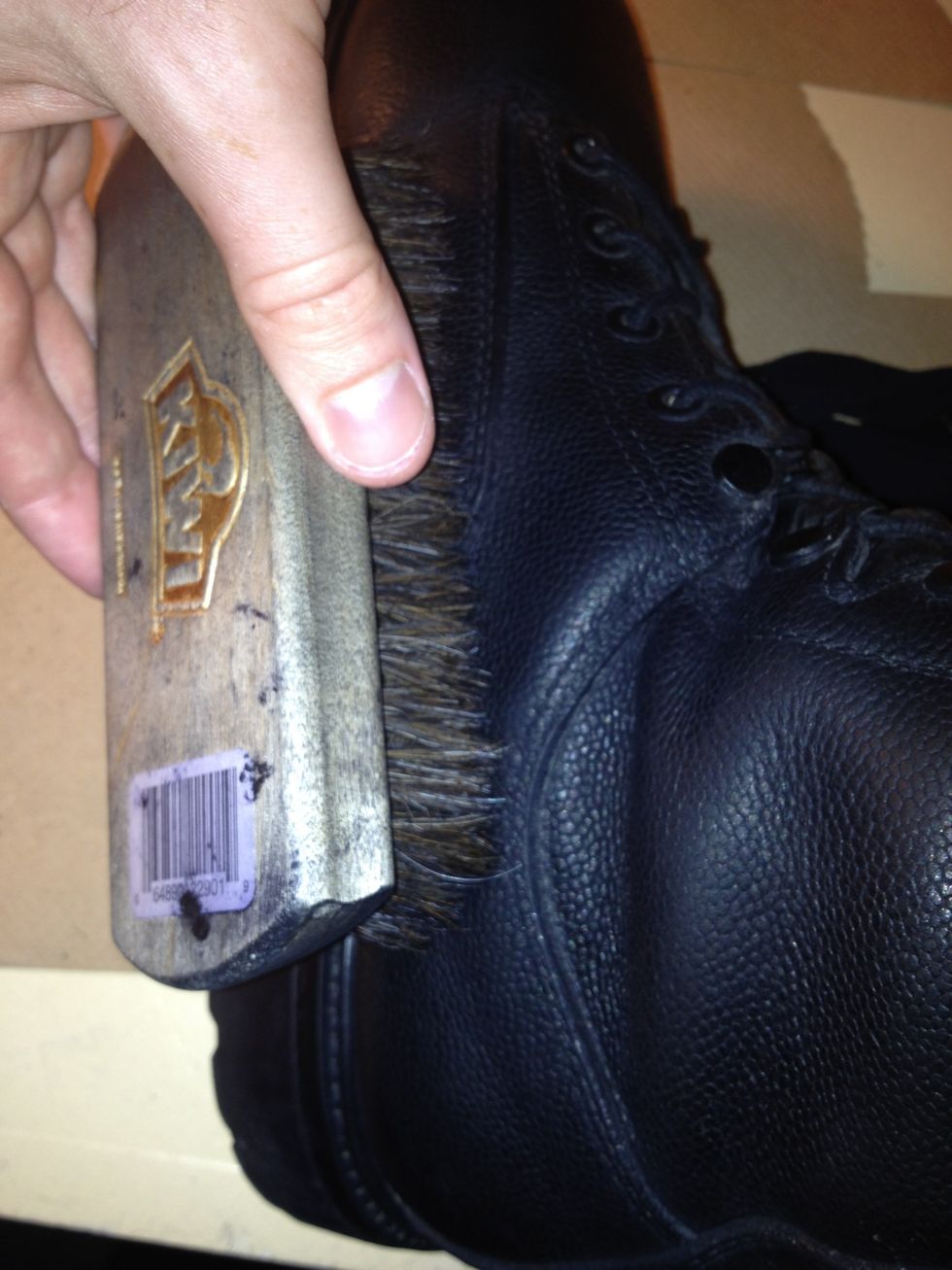 polishing army boots