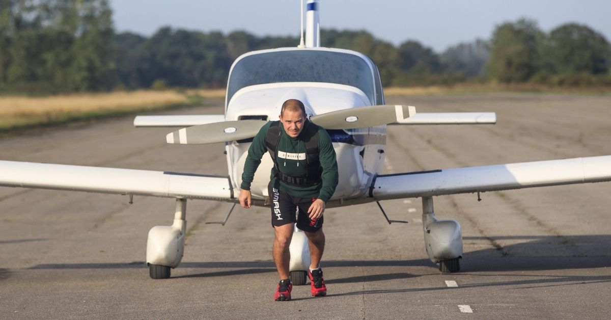 Kickboxer Completes Impressive Full Marathon For Charity In Just 24 Hours While Pulling An Airplane