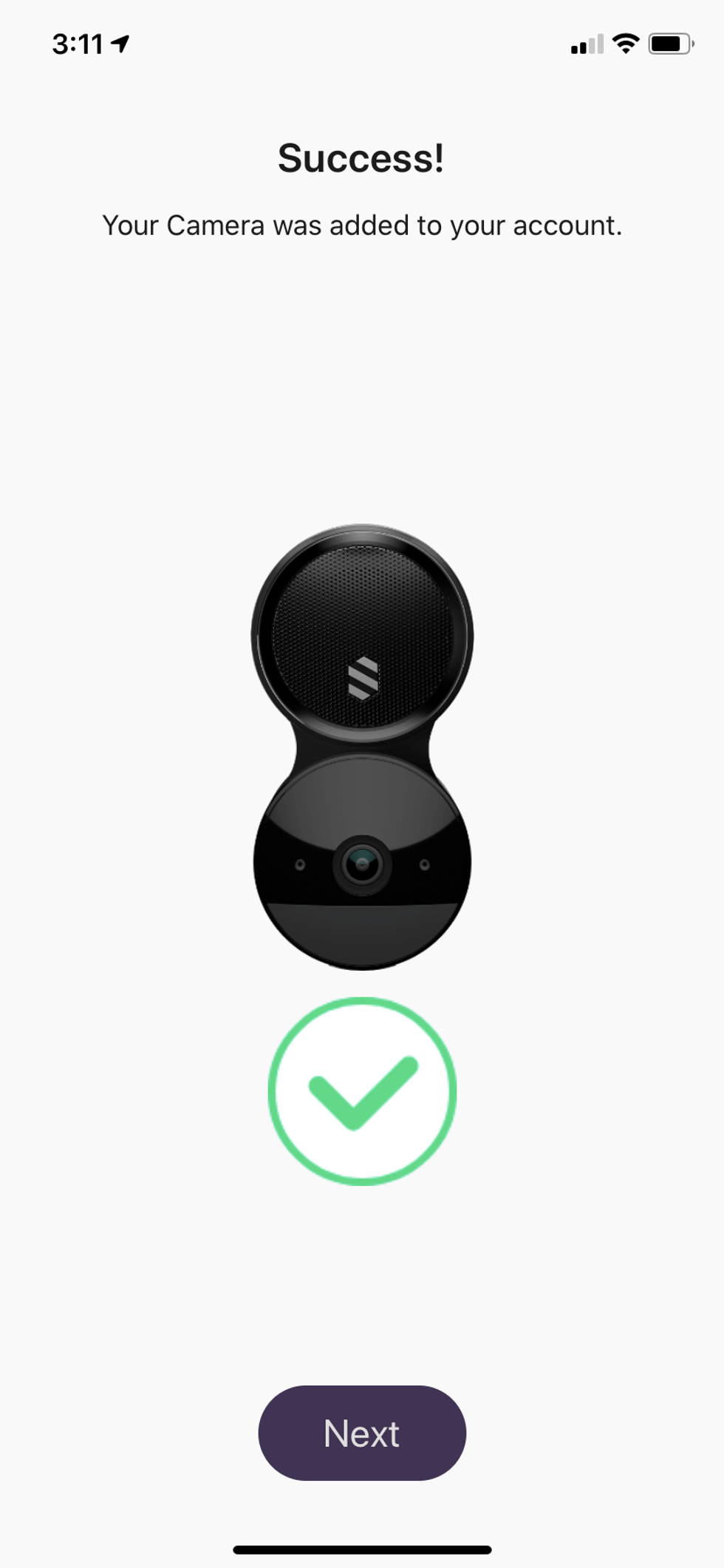 Setup in app Deep Sentinel Camera