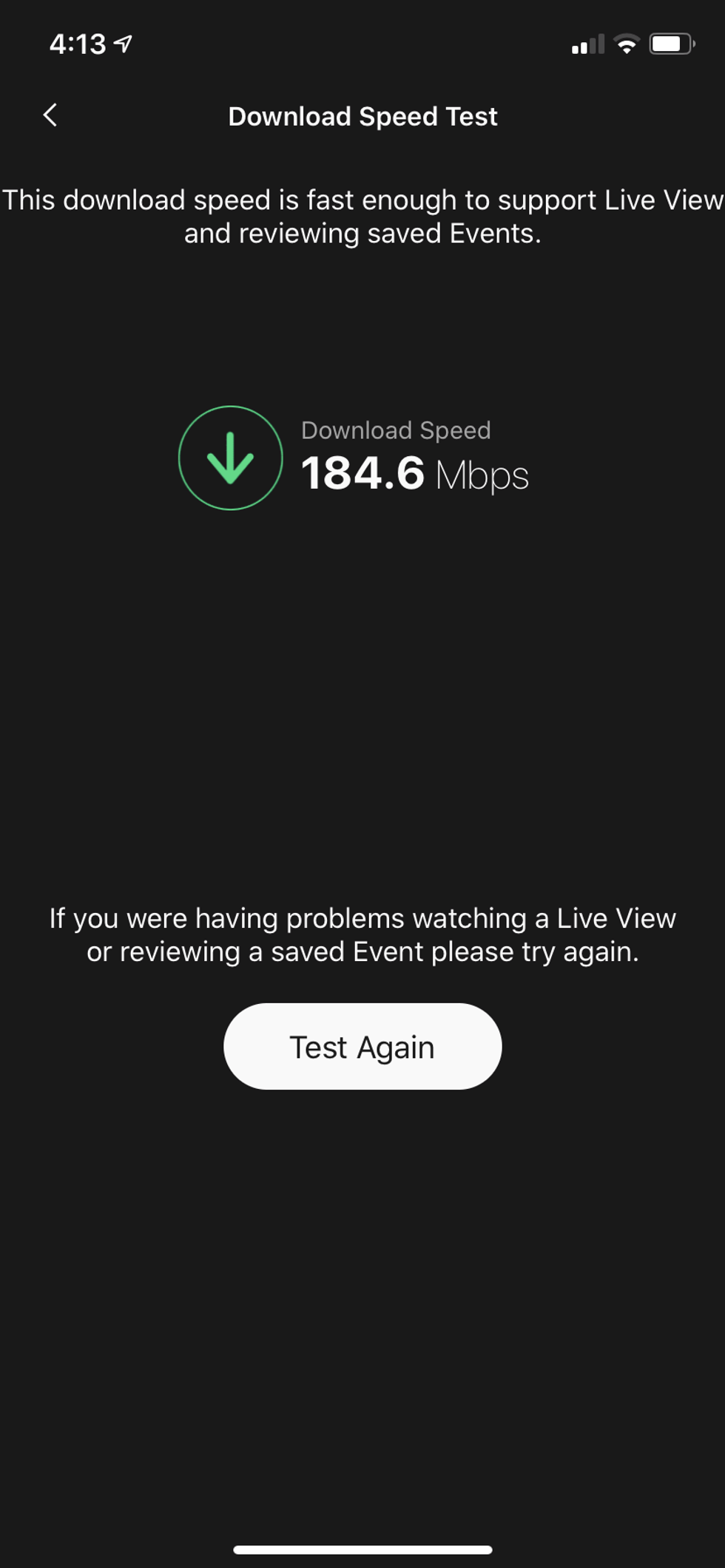 Deep Sentinel offers speed test in the app