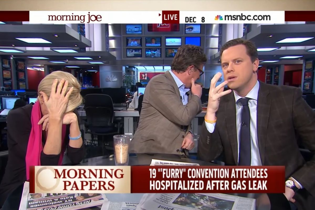 Mika Brzezinski, Joe Scarborough, Willie Geist Blooper