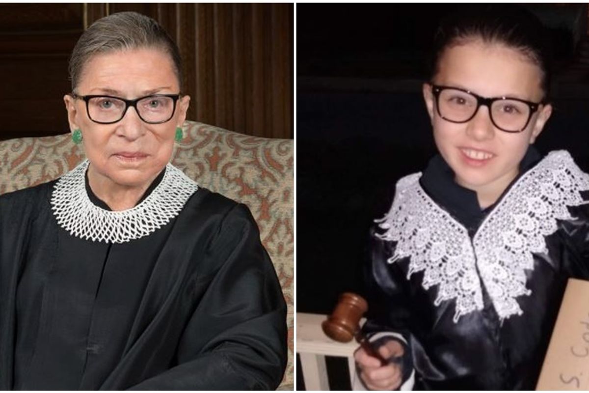 Parents are honoring Ruth Bader Ginsburg by sharing pictures of their daughters dressed as her