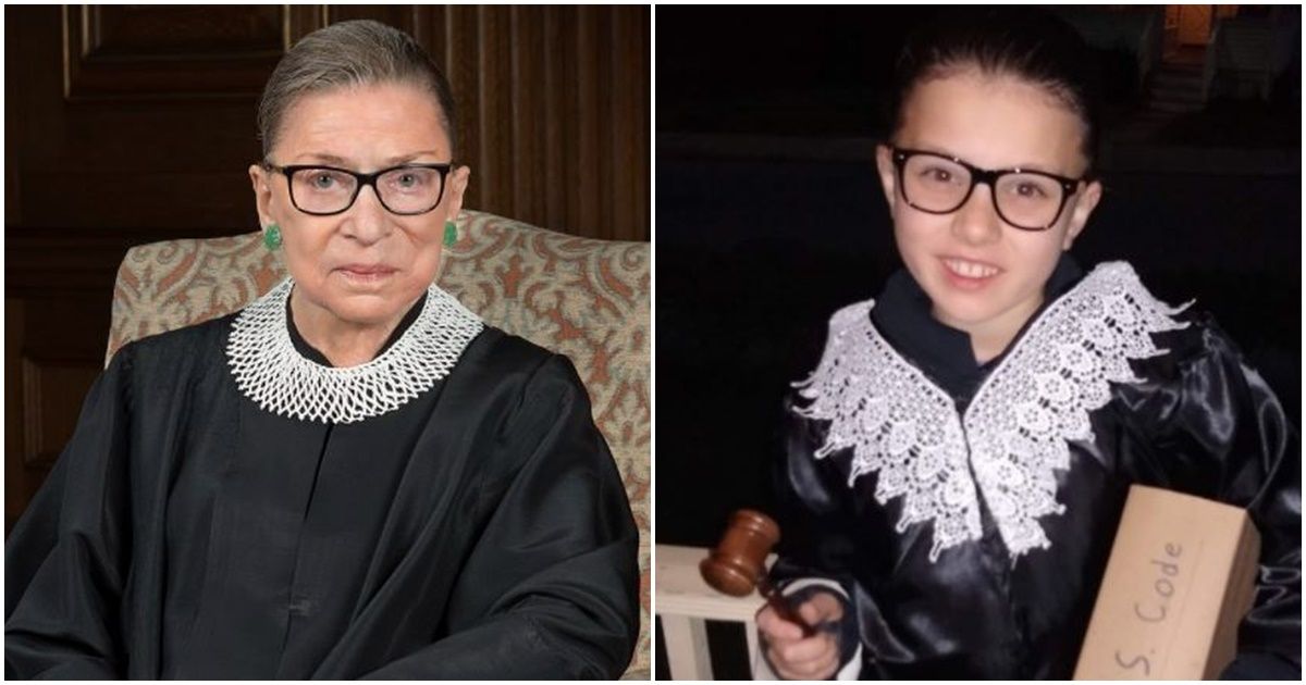 Parents are honoring Ruth Bader Ginsburg by sharing pictures of their daughters dressed as her