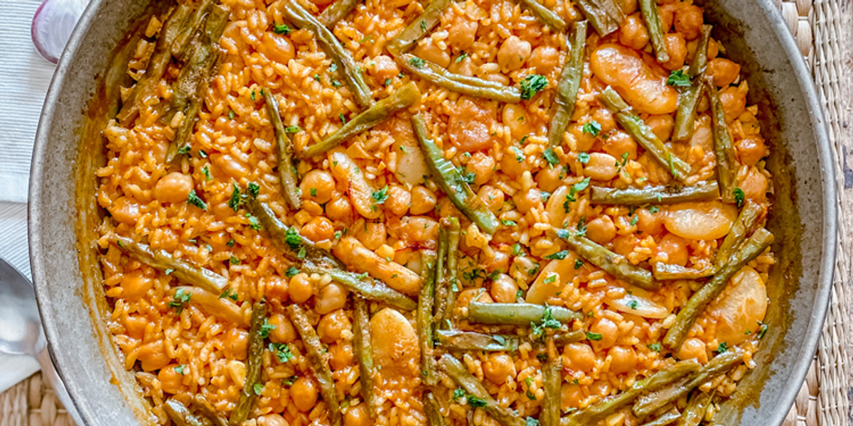 Delicious 3Bean Spanish Vegan Paella My Recipe Magic