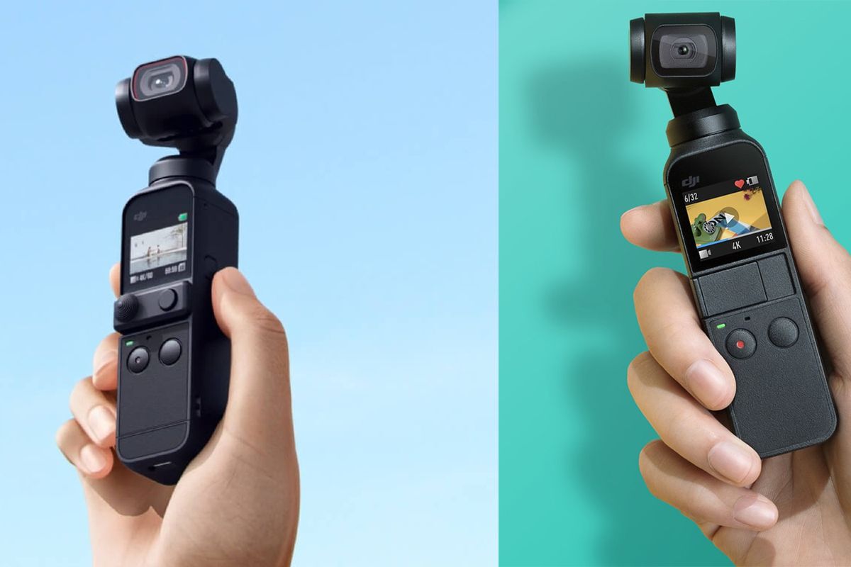 The new DJI Pocket 2 (left) and original Osmo Pocket (right)