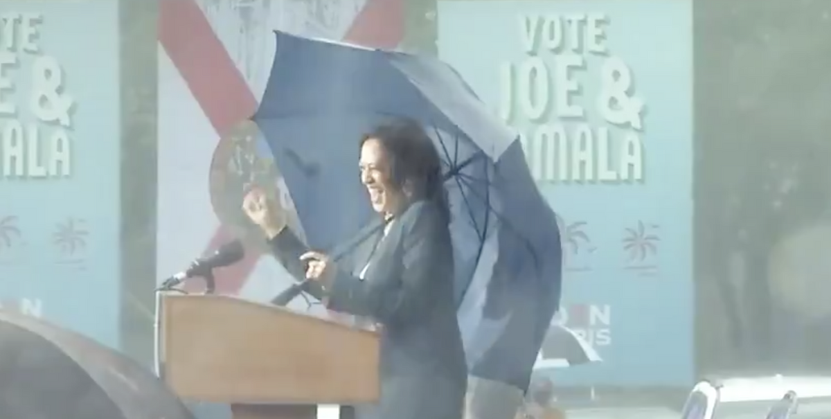 Viral Video Of Kamala Harris Dancing In The Rain With Her Chuck Taylors Is A Legendary Mood