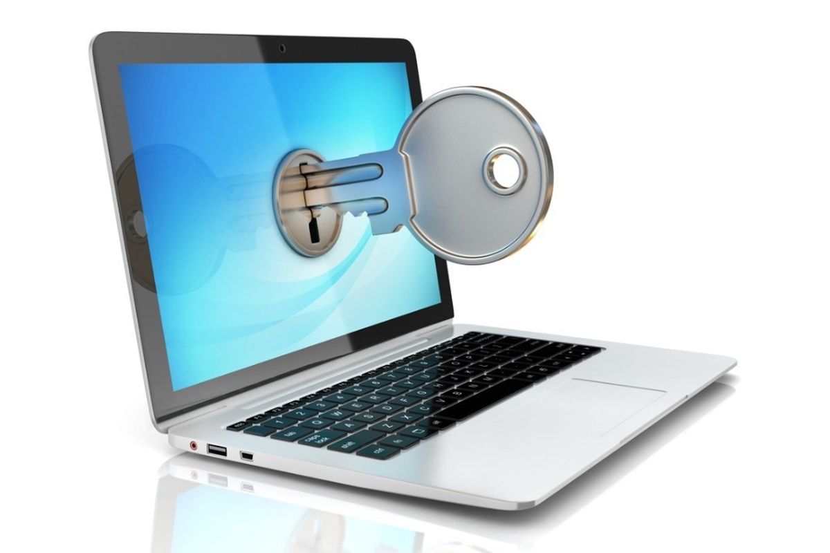 A key locking up a computer screen