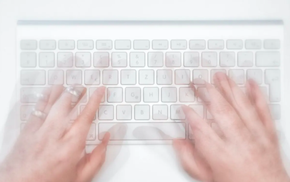 Hands on a keyboard