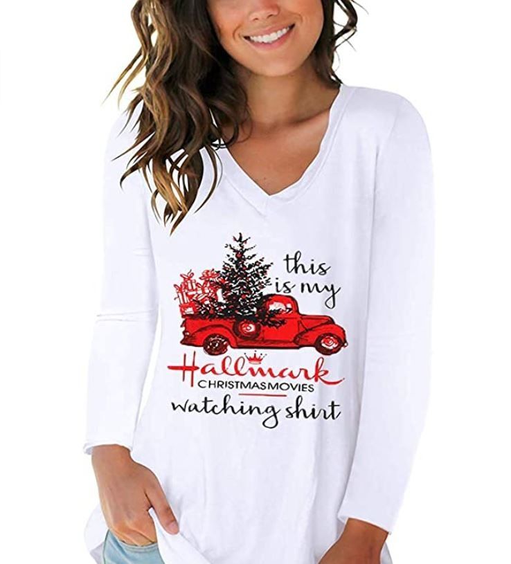 hallmark wearing sweatshirt