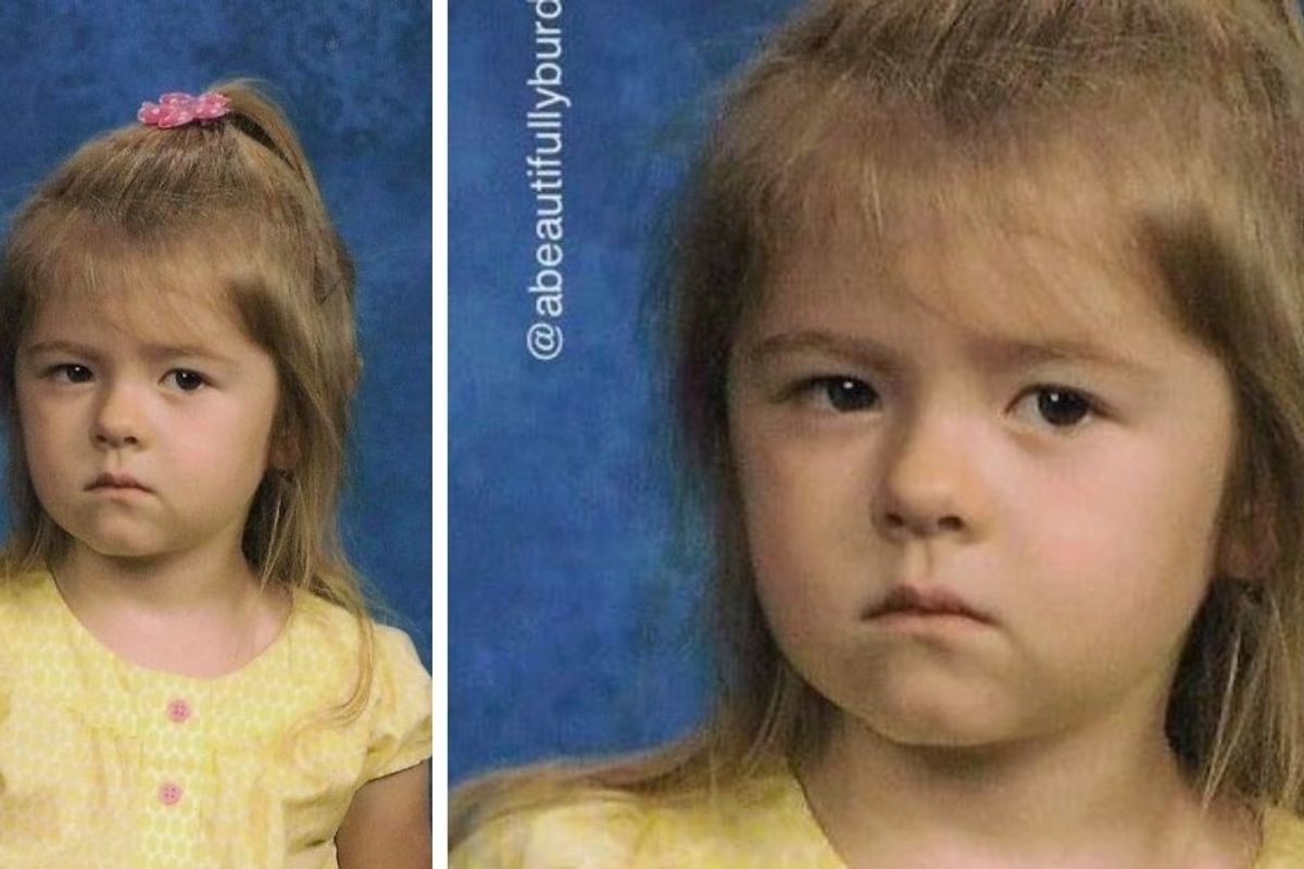 A mom shared her daughter's un-smiling school photo and explained why it made her so proud