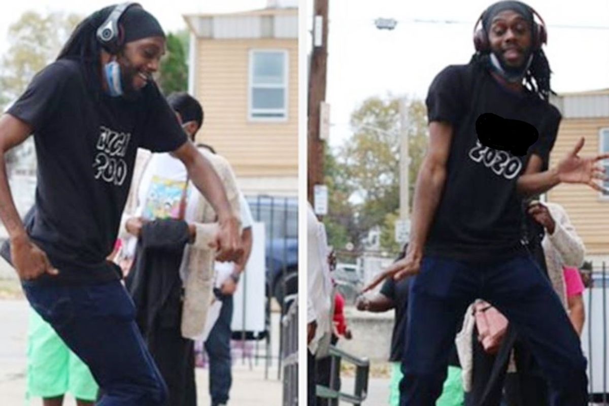A 'Cha Cha Slide' dance party broke out amongst people waiting to vote in Philadelphia