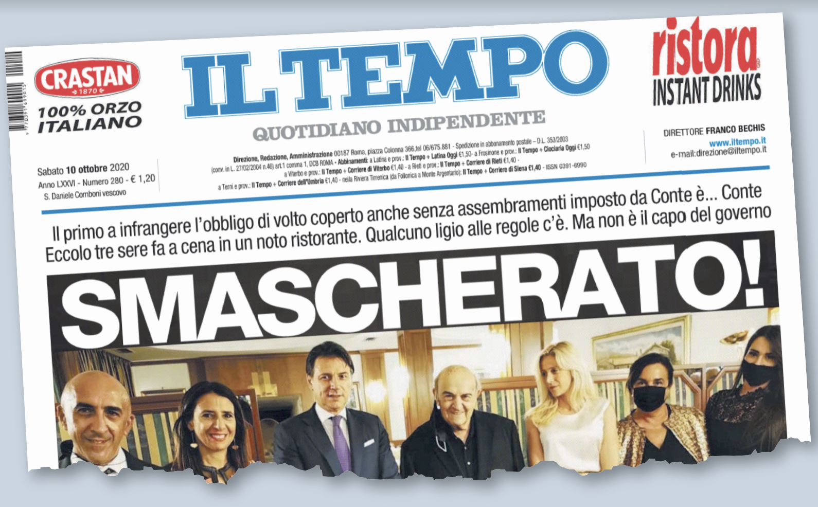 Conte svergognato pure sulla mascherina