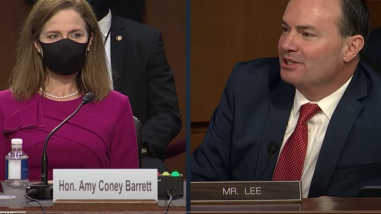 Sen. Mike Lee -- Unmasked And Covid-Positive -- Turns Barrett Hearing Into 'Superspreader Event'