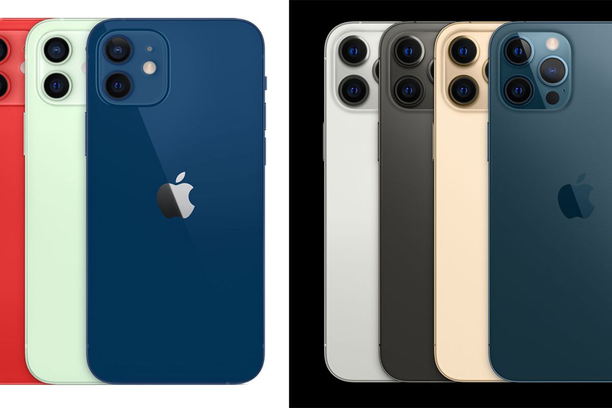 The iPhone 12 (left) and iPhone 12 Pro (right)