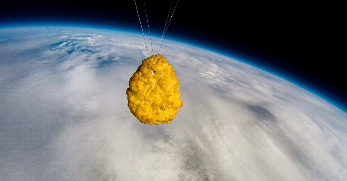 Supermarket Chain Celebrates Its 50th Anniversary By Launching A Chicken Nugget Into Space