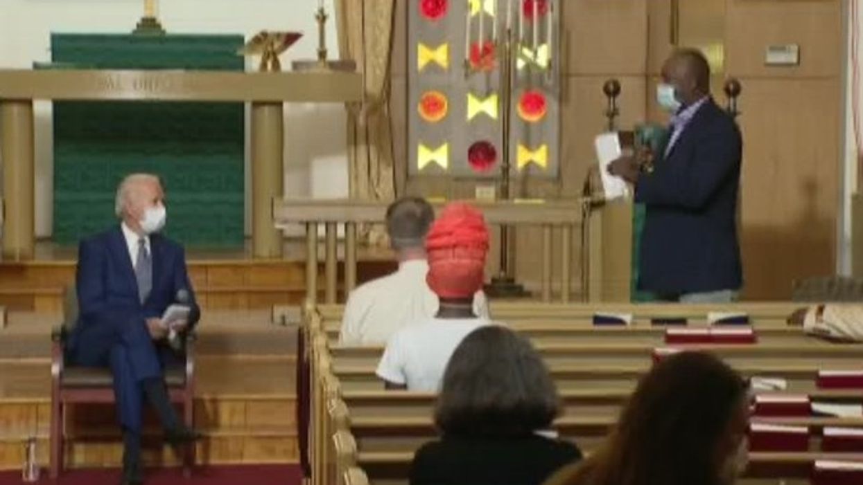 Joe Biden in church