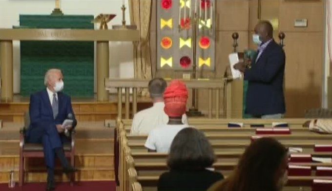 Joe Biden in church