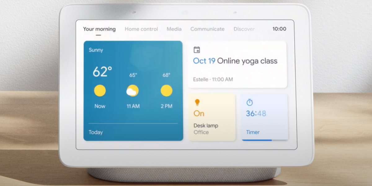 Google home hot sale hub interface