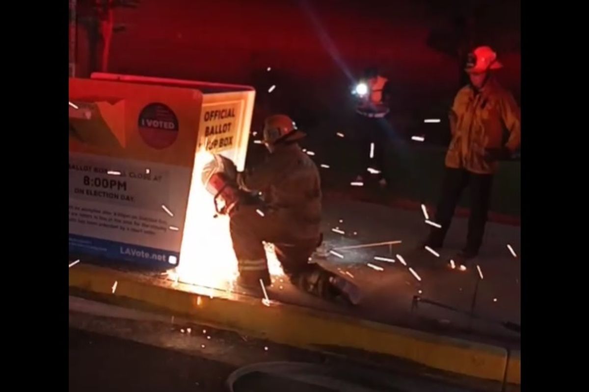 LA County Ballot Drop Box Set On Fire, By Communists Probably, Why Not