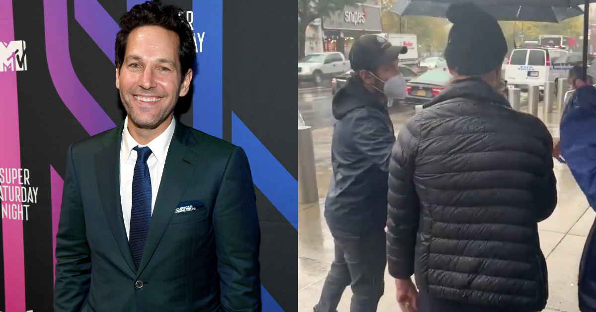 Paul Rudd Handed Out Cookies In The Rain To People Standing In Line To Vote, Because Of Course He Did