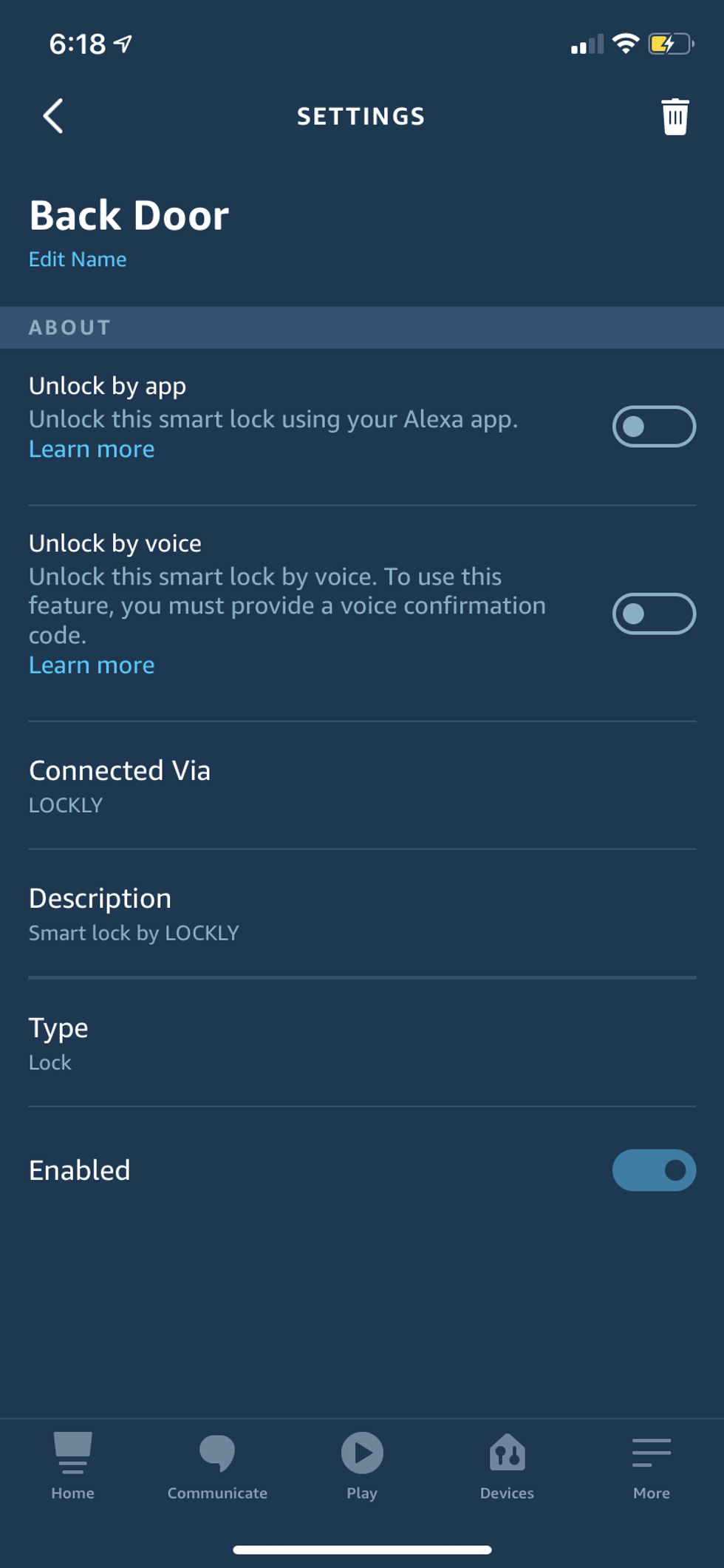 Use Alexa App to connect Alexa with Lockly Vision