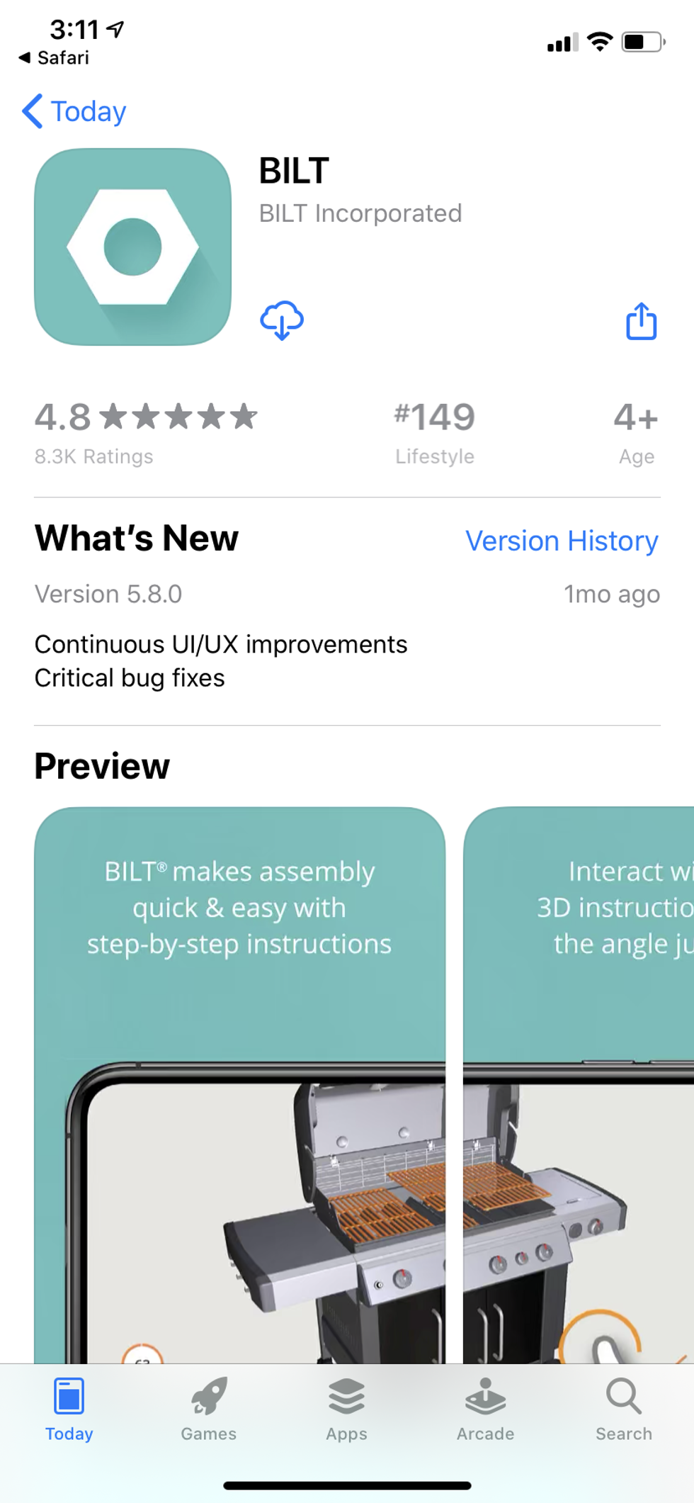 BILT app iin App Store is used to install Lockly Vision
