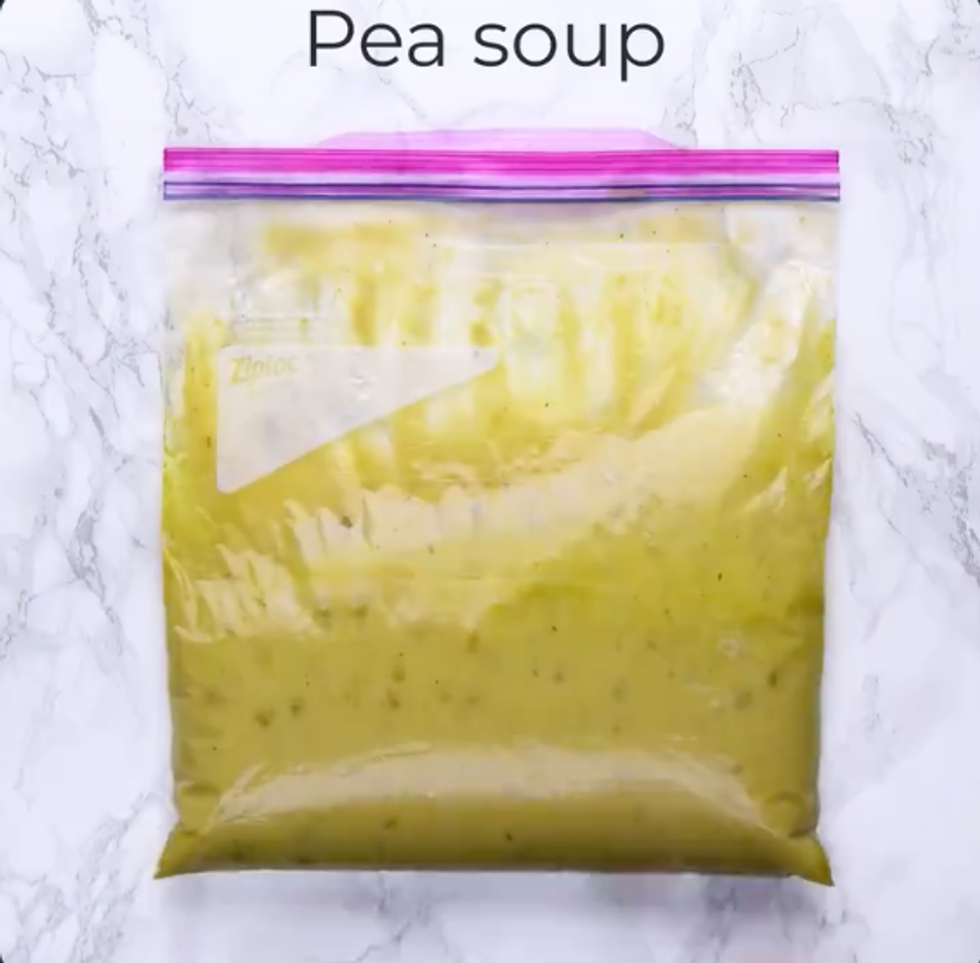 A bag of pea soup