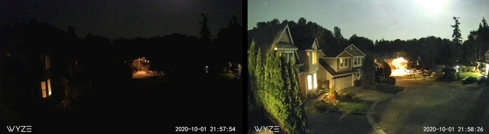 Wyze camera night time comparison