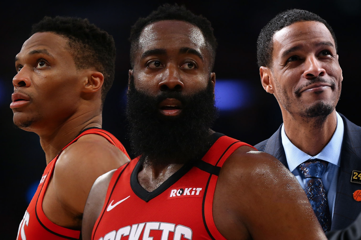 Rockets Russell Westbrook, James Harden, Stephen Salas, play